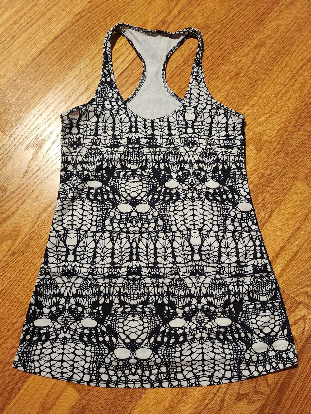Lululemon Black & White Racerback Tank Top - Women's Patterned Activewear